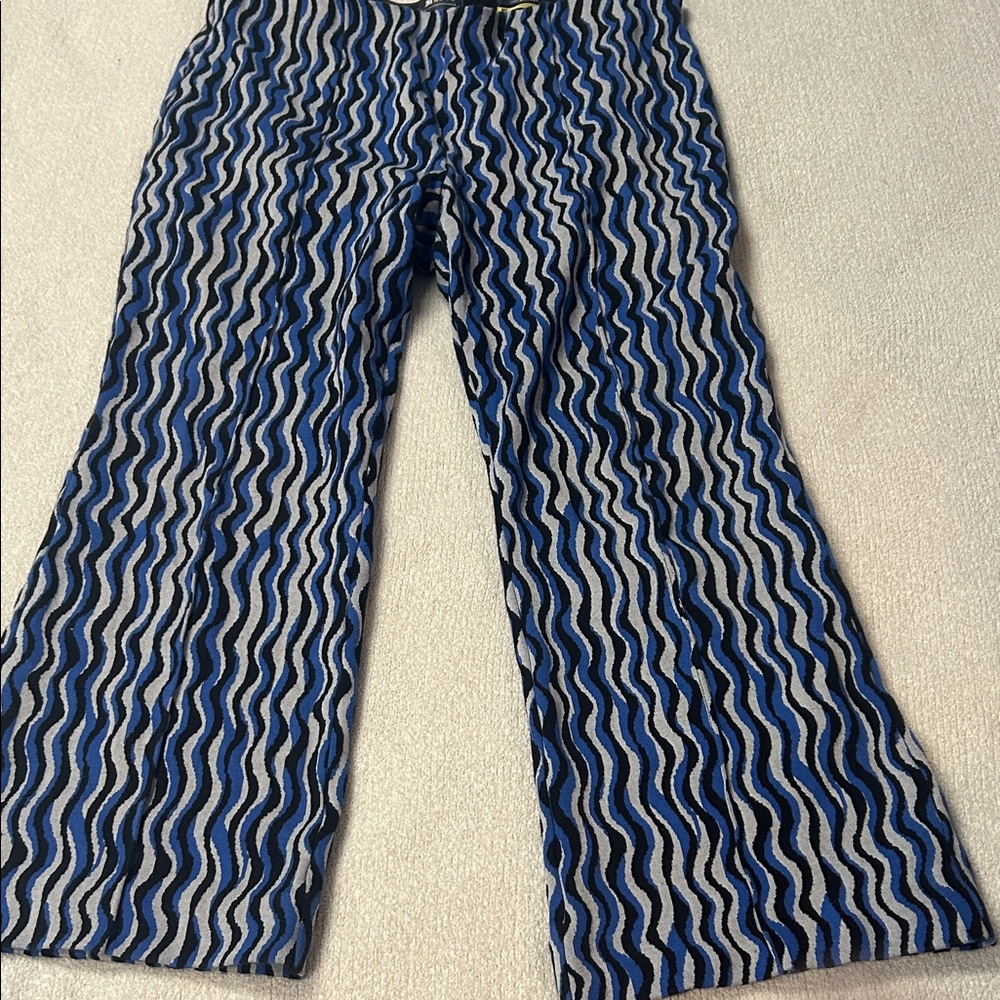 Anthropologie Maeve Blue and Black Pants